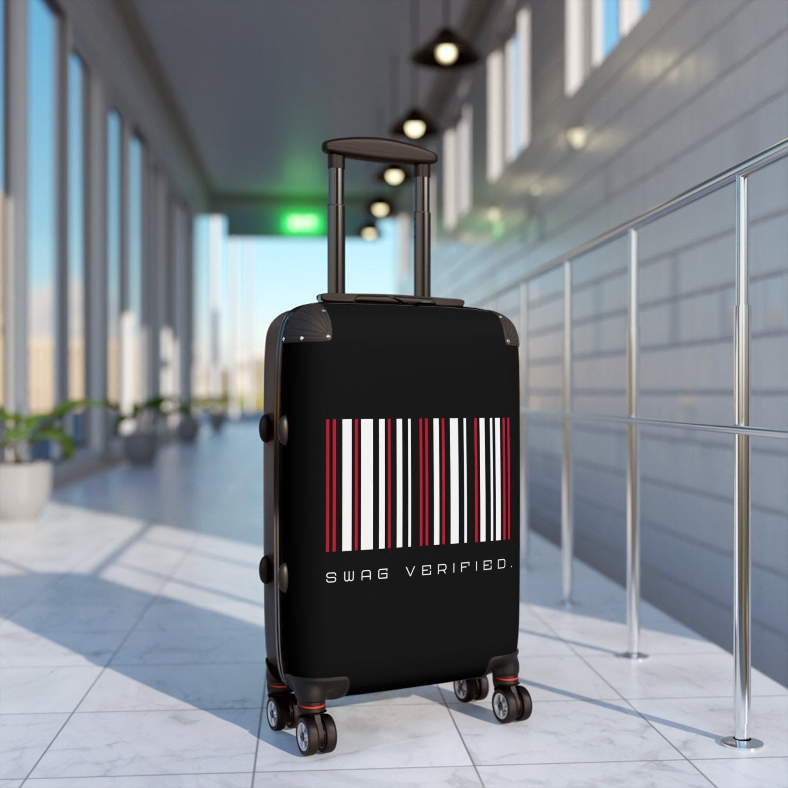 Black Hard Shell Suitcase with Built - in Lock, Sleek Unisex Luggage for Men and Women - Swag Verified. | CA - Ohhh So Swag
