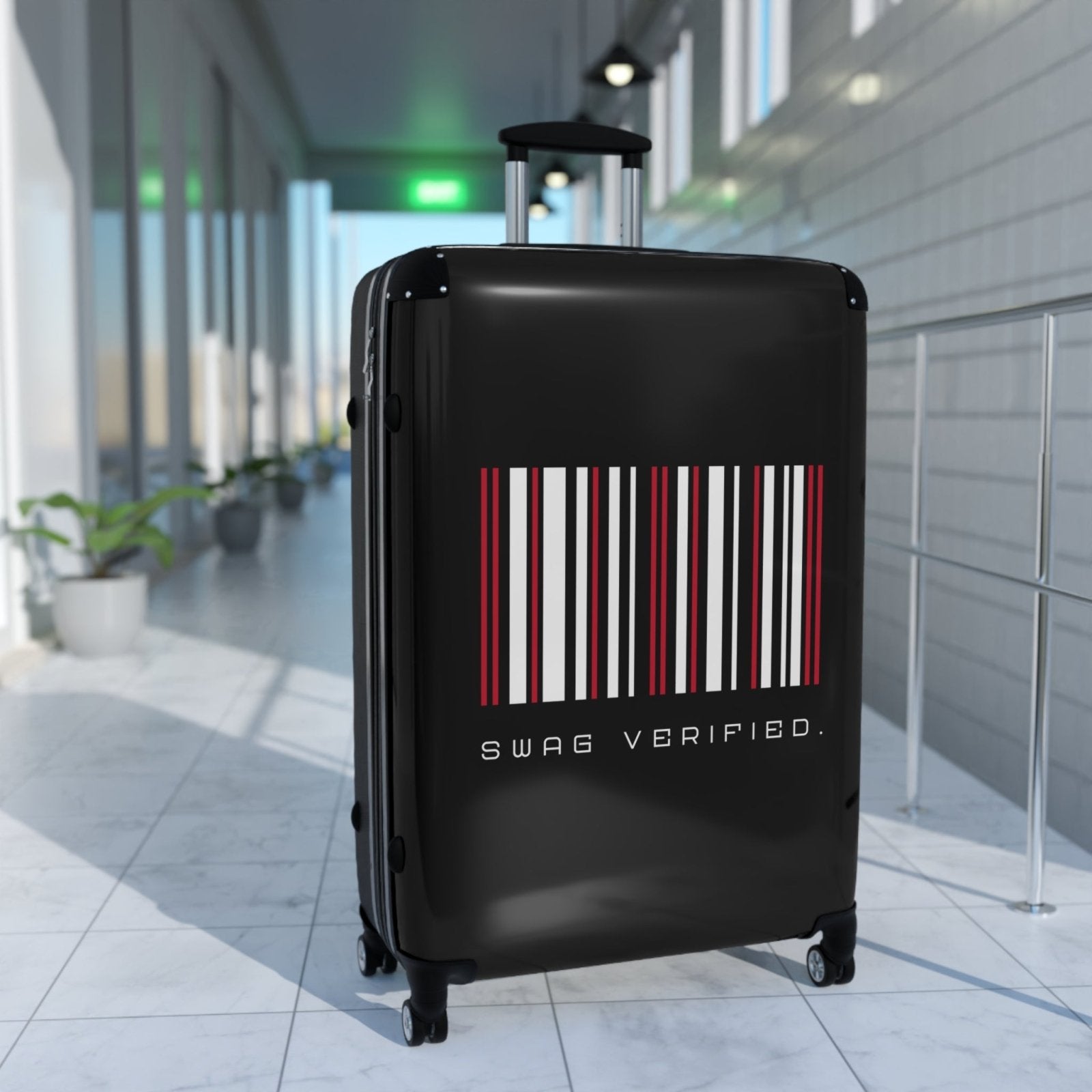 Black Hard Shell Suitcase with Built - in Lock, Sleek Unisex Luggage for Men and Women - Swag Verified. | CA - Ohhh So Swag
