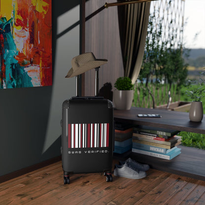 Black Hard Shell Suitcase with Built-in Lock - Swag Verified. Barcode | US - Ohhh So Swag