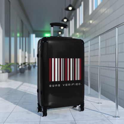 Black Hard Shell Suitcase with Built-in Lock - Swag Verified. Barcode | US - Ohhh So Swag