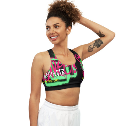 Black Seamless Medium Support Sports Bra - Toronto How We Do. Style. Music. Diversity. | US - Ohhh So Swag