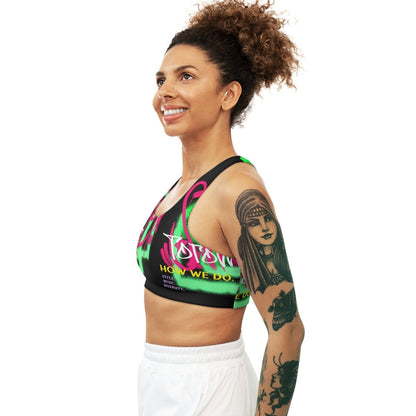 Black Seamless Medium Support Sports Bra - Toronto How We Do. Style. Music. Diversity. | US - Ohhh So Swag