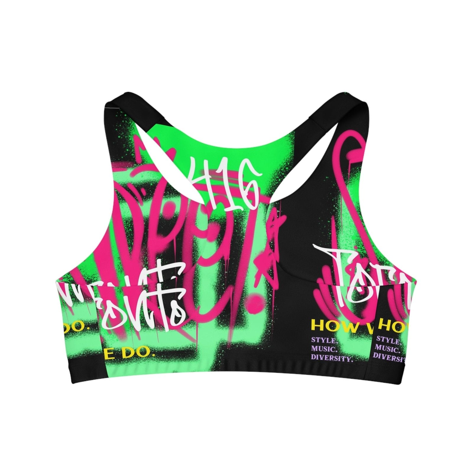 Black Seamless Medium Support Sports Bra - Toronto How We Do. Style. Music. Diversity. | US - Ohhh So Swag