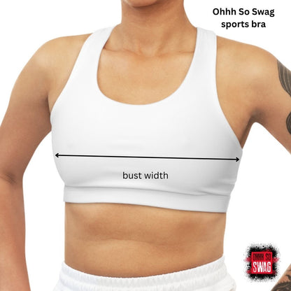 Black Sports Bra, Medium Support, Red Kiss Lips, Green Heart - Love, Me. | US - Ohhh So Swag