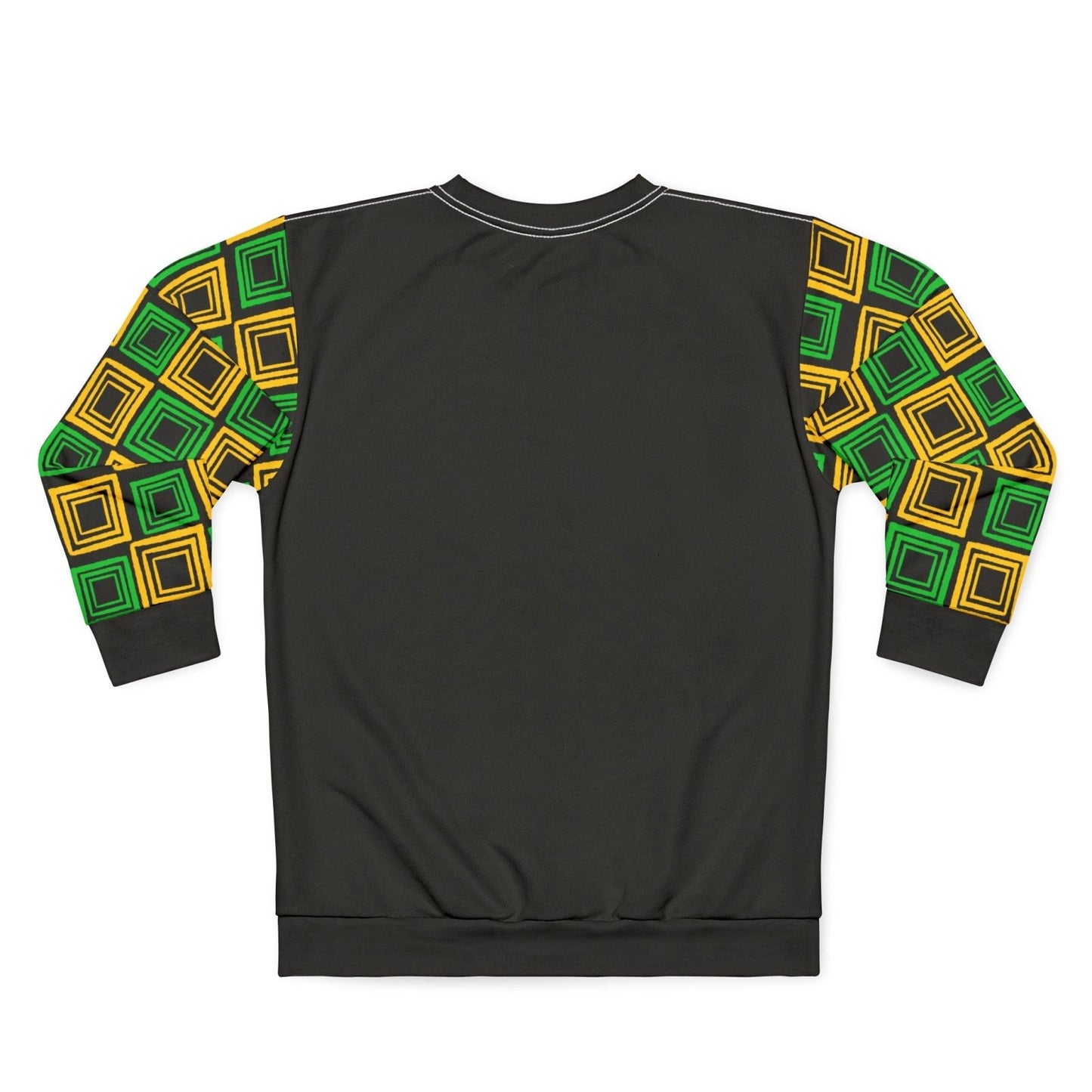 Black Sweatshirt, Geometric Print Sleeves with Jamaica Colours – J.A. Squared | US - Ohhh So Swag