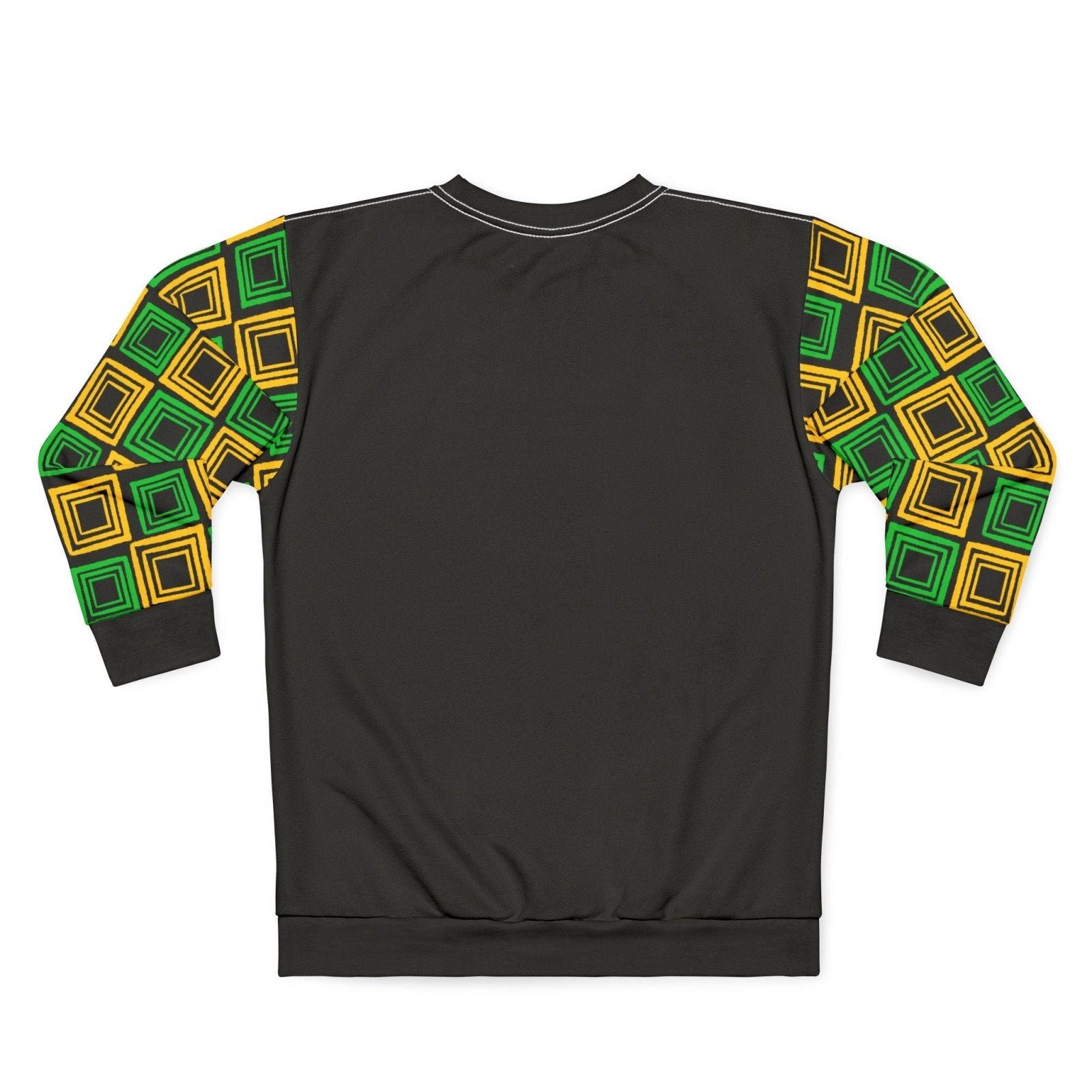 Black Sweatshirt, Geometric Print Sleeves with Jamaica Colours – J.A. Squared | US - Ohhh So Swag