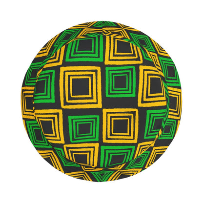 Bucket Hat with Square Pattern with Jamaica Colours - J.A. Squared | US - Ohhh So Swag