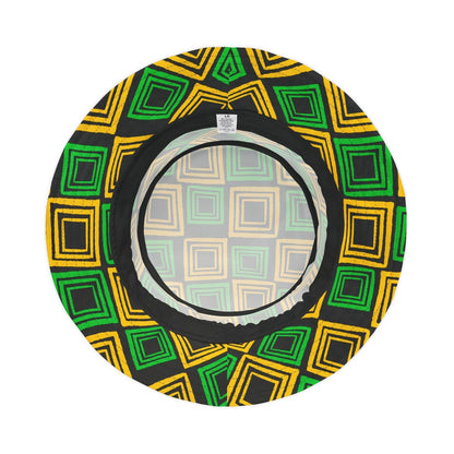 Bucket Hat with Square Pattern with Jamaica Colours - J.A. Squared | US - Ohhh So Swag