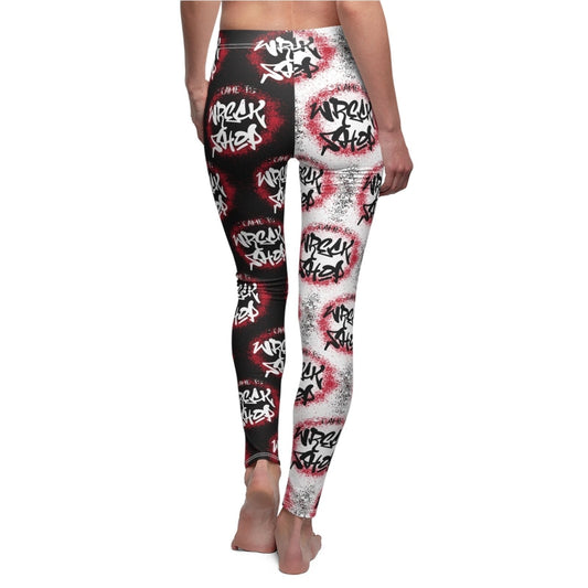 Graffiti Casual Leggings (Black/White Mix-up) - I Came to Wreck Shop | US