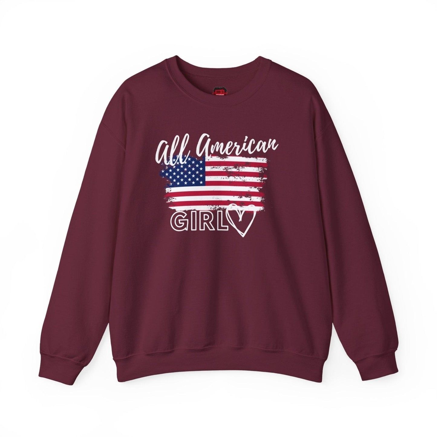 Classic Crewneck Sweatshirt, American Flag Sweater – All American Girl | US - Ohhh So Swag