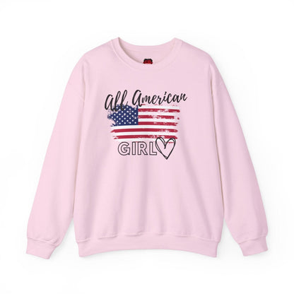 Classic Crewneck Sweatshirt, American Flag Sweater – All American Girl | US - Ohhh So Swag