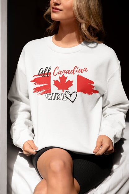 Classic Crewneck Sweatshirt, Canadian Flag Sweater – All Canadian Girl | US - Ohhh So Swag