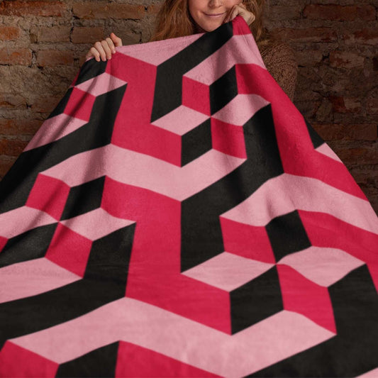 Colorful Decorative Geometric Red Throw Blanket 60 x 80 | SHIPS FROM USA - Ohhh So Swag