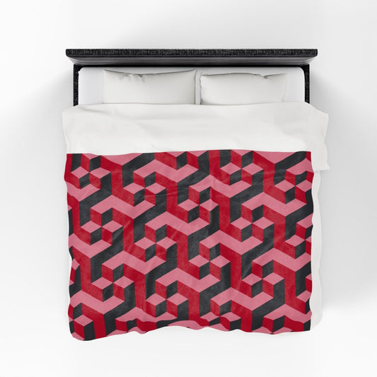 Colorful Decorative Geometric Red Throw Blanket 60 x 80 | US - Ohhh So Swag