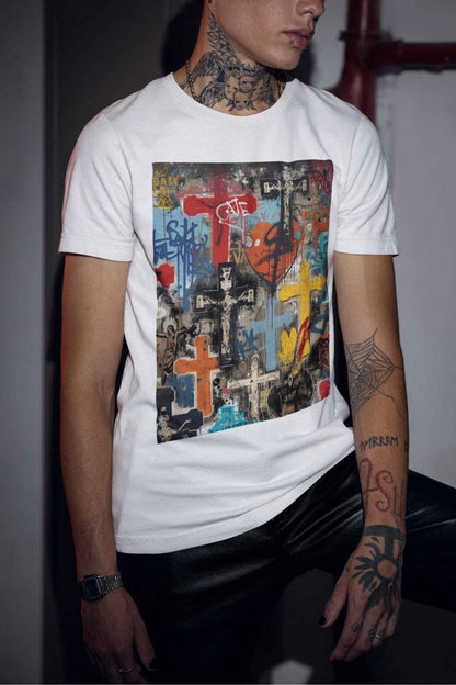 Colorful Faith - Inspired and Graffiti Graphic Tee, Unisex Religious Apparel, Casual Christian Soft Style Crewneck Tee | CA - Ohhh So Swag