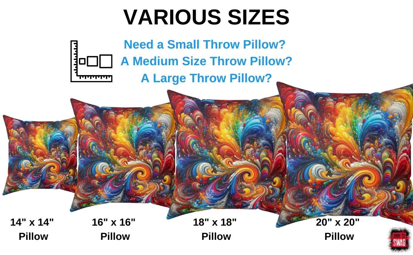 Colorful Rainbow Swirl Accent Throw Pillow for Couch, Bed | SHIPS FROM USA - Ohhh So Swag