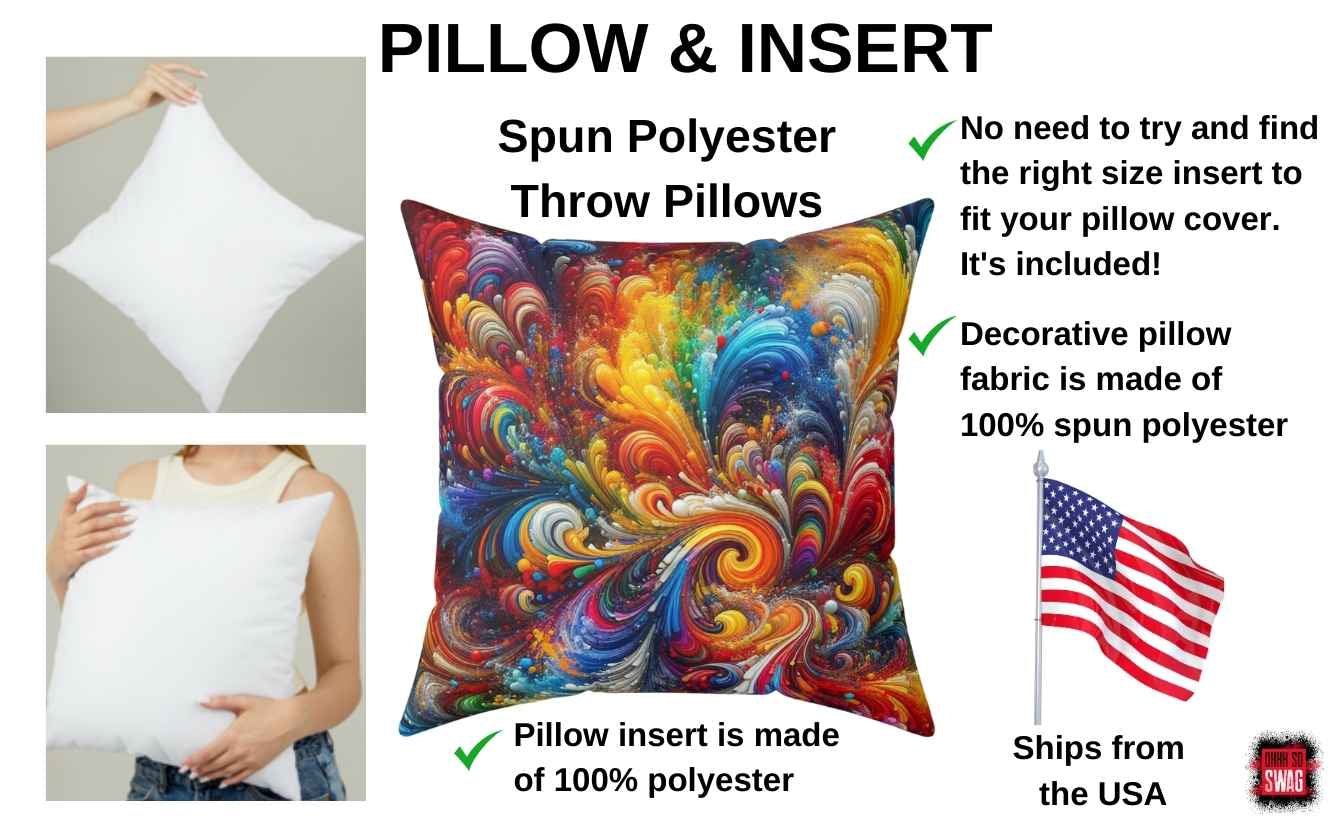 Colorful Rainbow Swirl Accent Throw Pillow for Couch, Bed | SHIPS FROM USA - Ohhh So Swag