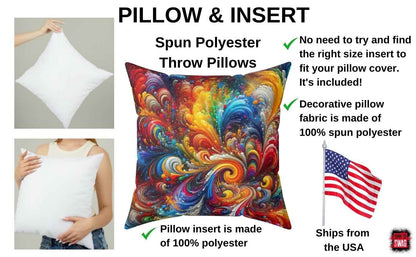 Colorful Rainbow Swirl Accent Throw Pillow for Couch, Bed | SHIPS FROM USA - Ohhh So Swag