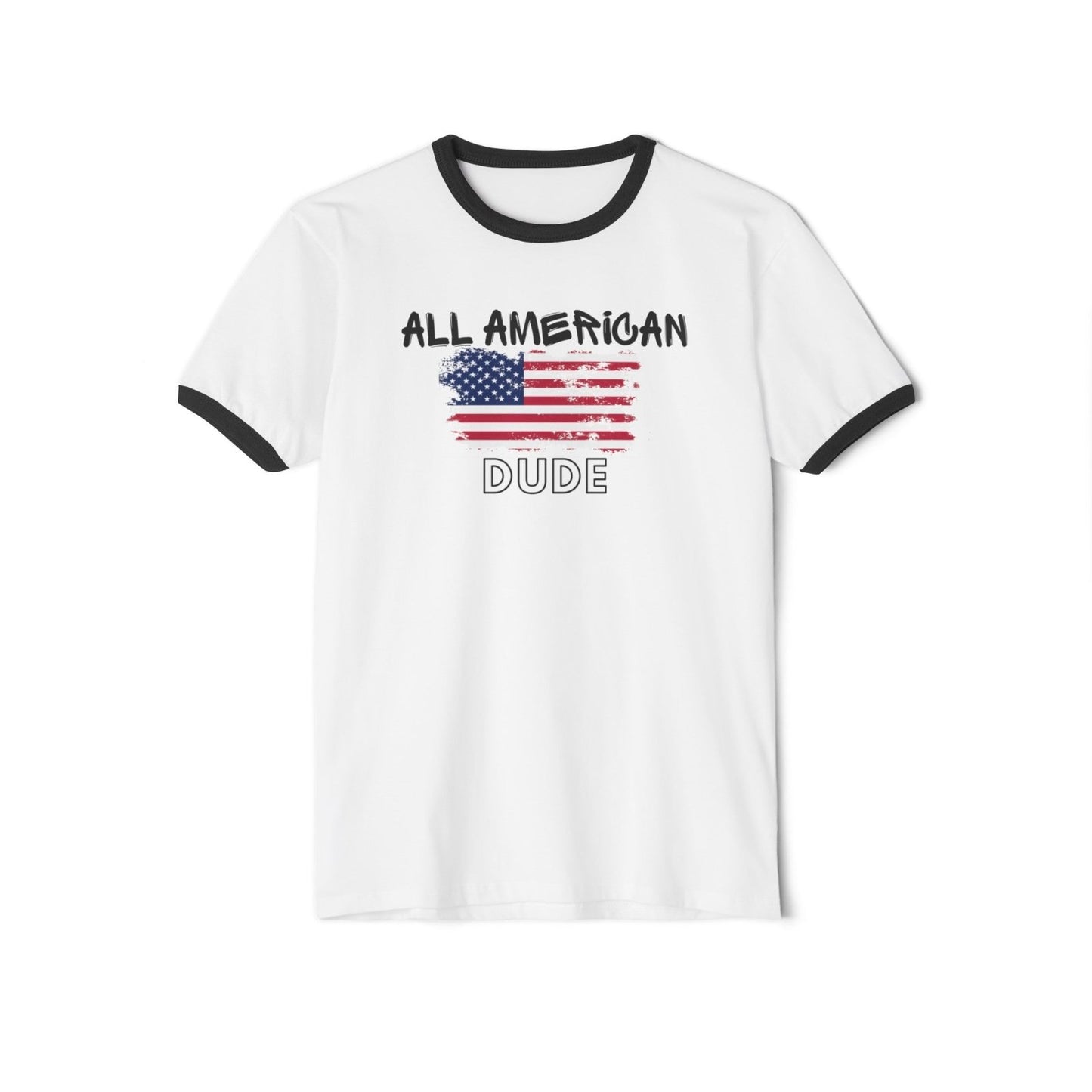 Cotton Ringer T - Shirt - All American Dude - Ohhh So Swag