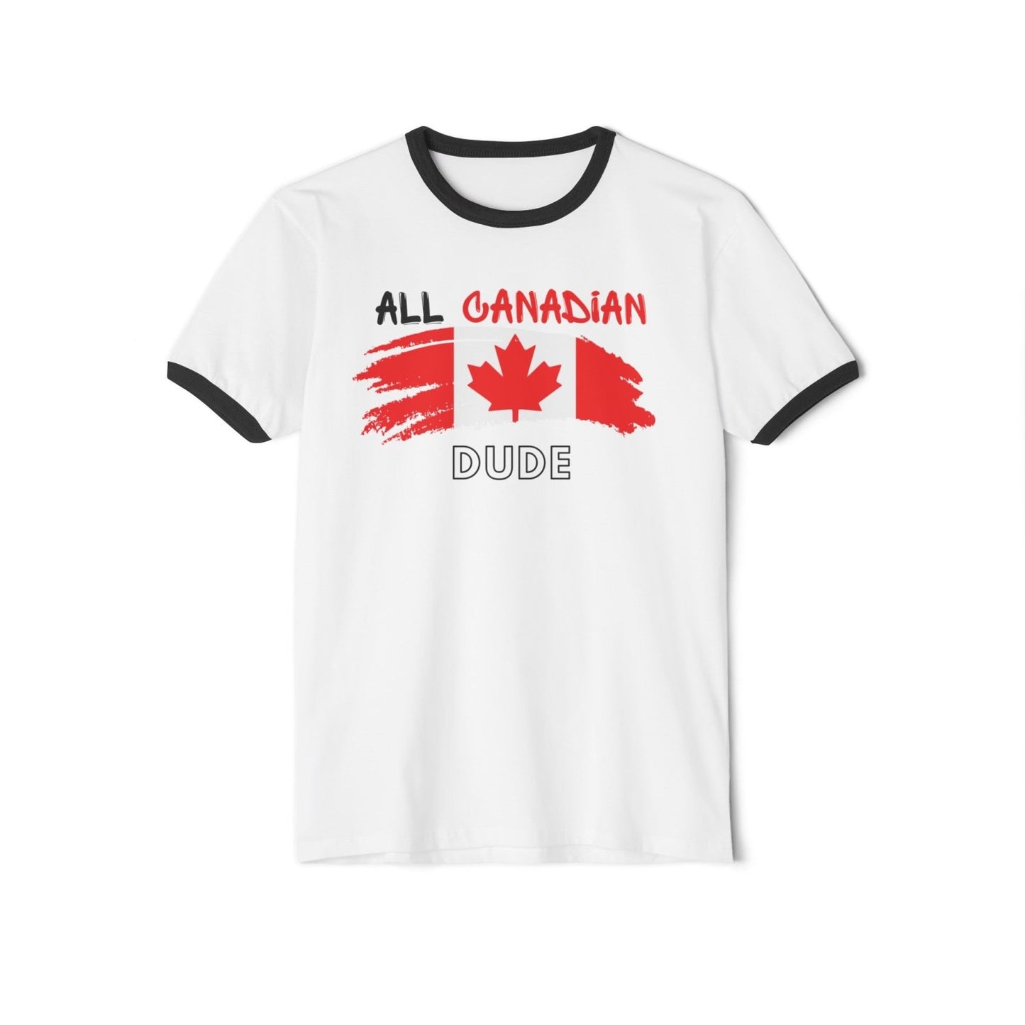 Cotton Ringer T - Shirt - All Canadian Dude | US - Ohhh So Swag