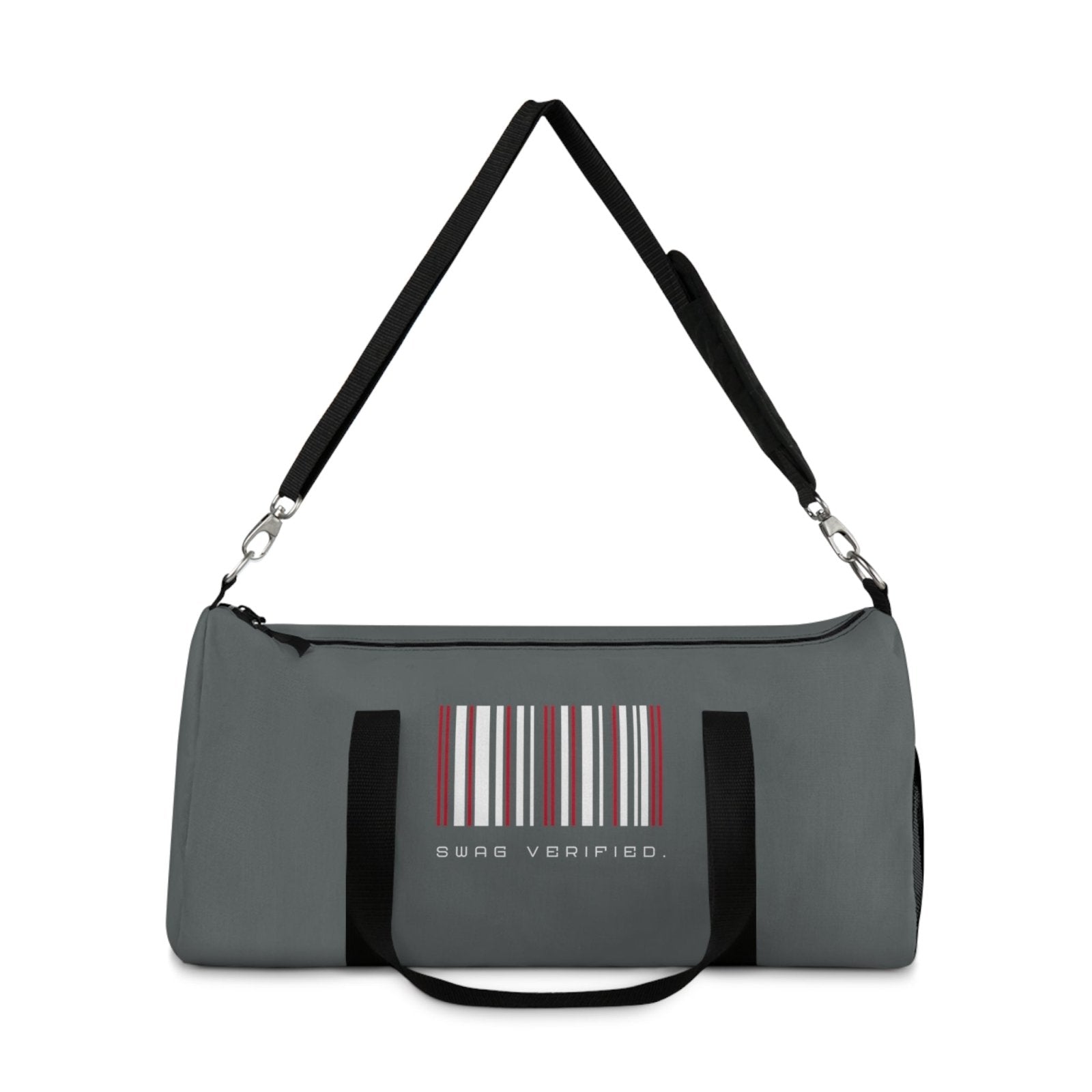 Dark Grey Duffel Bag / Duffle Bag - Swag Verified. Barcode | US - Ohhh So Swag