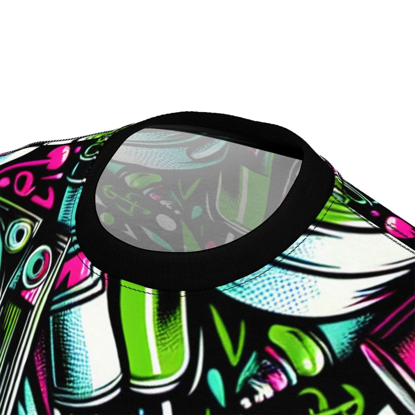 Dope 90s Hip Hop Graffiti Graphic Tee, Premium Retro Party Vibe Music Lover All - over Print T-shirt, Casual Crew Neck Shirt | US - Ohhh So Swag