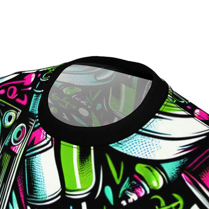 Dope 90s Hip Hop Graffiti Graphic Tee, Premium Retro Party Vibe Music Lover All - over Print T-shirt, Casual Crew Neck Shirt | US - Ohhh So Swag