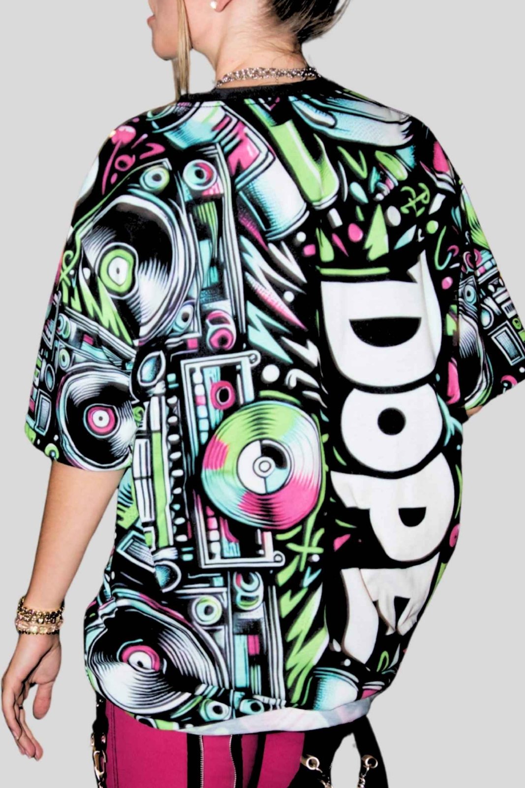 Dope 90s Hip Hop Graffiti Graphic Tee, Premium Retro Party Vibe Music Lover All - over Print T-shirt, Casual Crew Neck Shirt | US - Ohhh So Swag