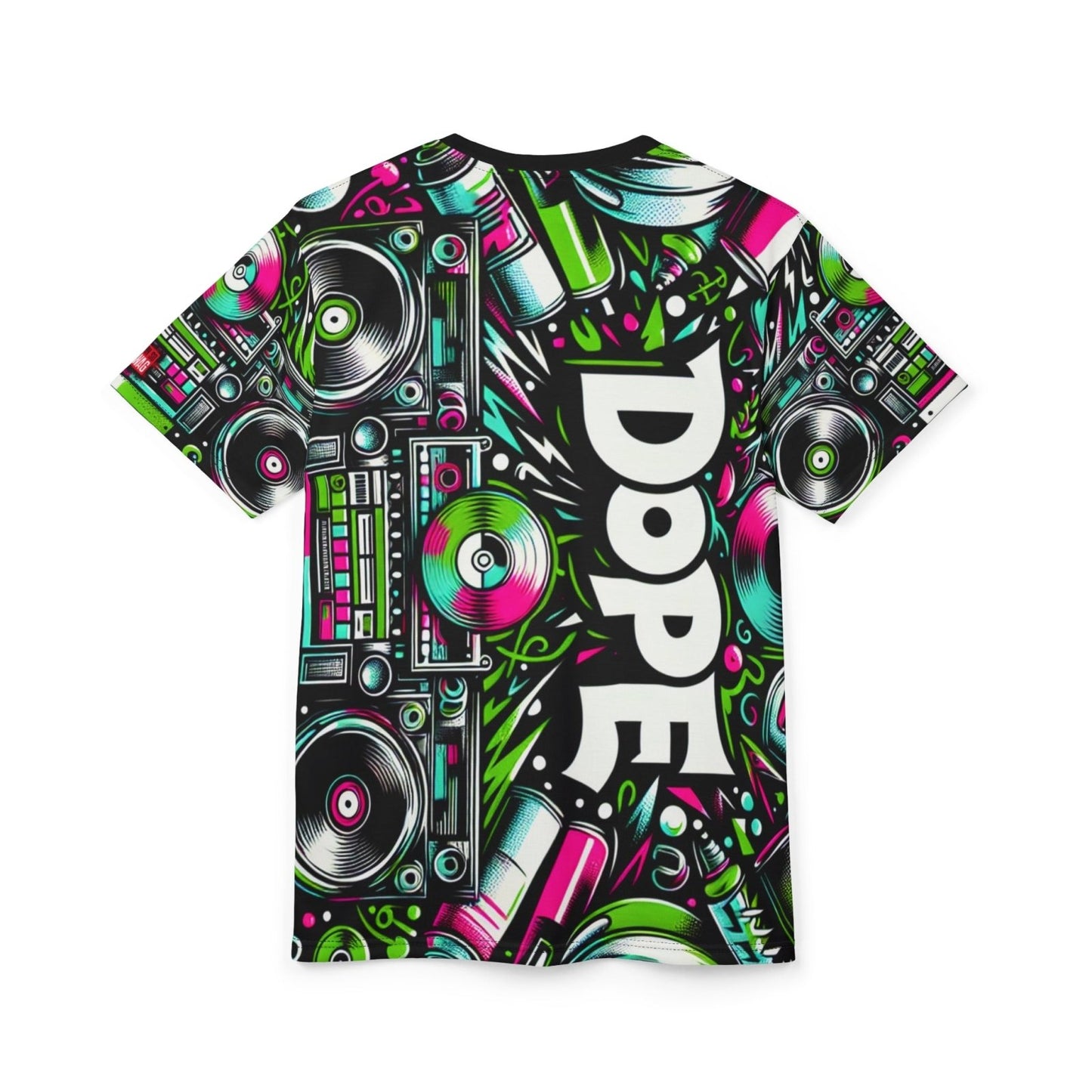 Dope 90s Hip Hop Graffiti Graphic Tee, Premium Retro Party Vibe Music Lover All - over Print T-shirt, Casual Crew Neck Shirt | US - Ohhh So Swag
