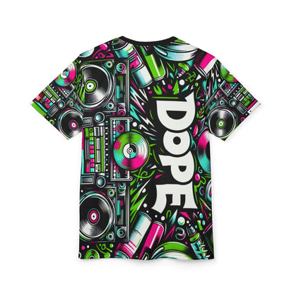 Dope 90s Hip Hop Graffiti Graphic Tee, Premium Retro Party Vibe Music Lover All - over Print T-shirt, Casual Crew Neck Shirt | US - Ohhh So Swag