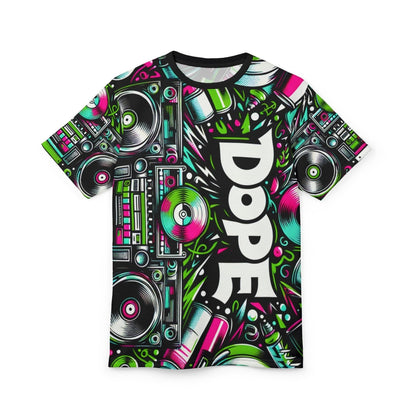 Dope 90s Hip Hop Graffiti Graphic Tee, Premium Retro Party Vibe Music Lover All - over Print T-shirt, Casual Crew Neck Shirt | US - Ohhh So Swag