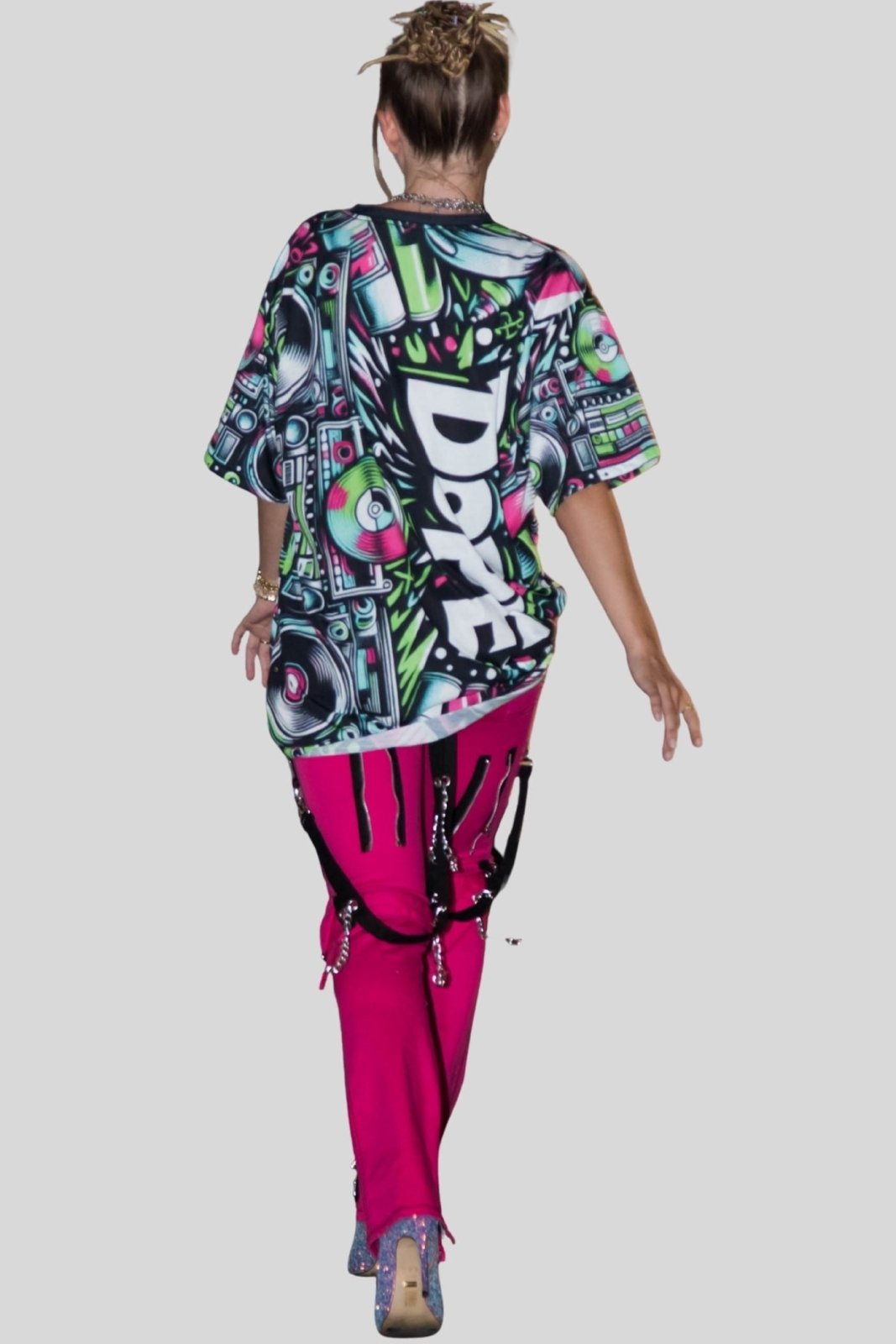 Dope 90s Hip Hop Graffiti Graphic Tee, Premium Retro Party Vibe Music Lover All - over Print T-shirt, Casual Crew Neck Shirt | US - Ohhh So Swag