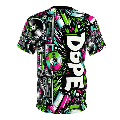 Dope 90s Hip Hop Graffiti Graphic Tee, Premium Retro Party Vibe Music Lover All - over Print T-shirt, Casual Crew Neck Shirt | US - Ohhh So Swag