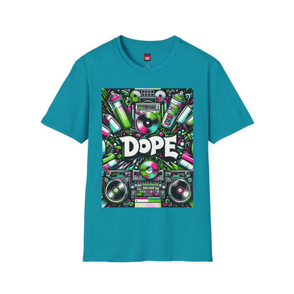 Teal Dope Graphic Cotton T-Shirt, Cool Unisex Hip Hop Tee for Music Lovers, 90s Casual Streetwear | US - Ohhh So Swag