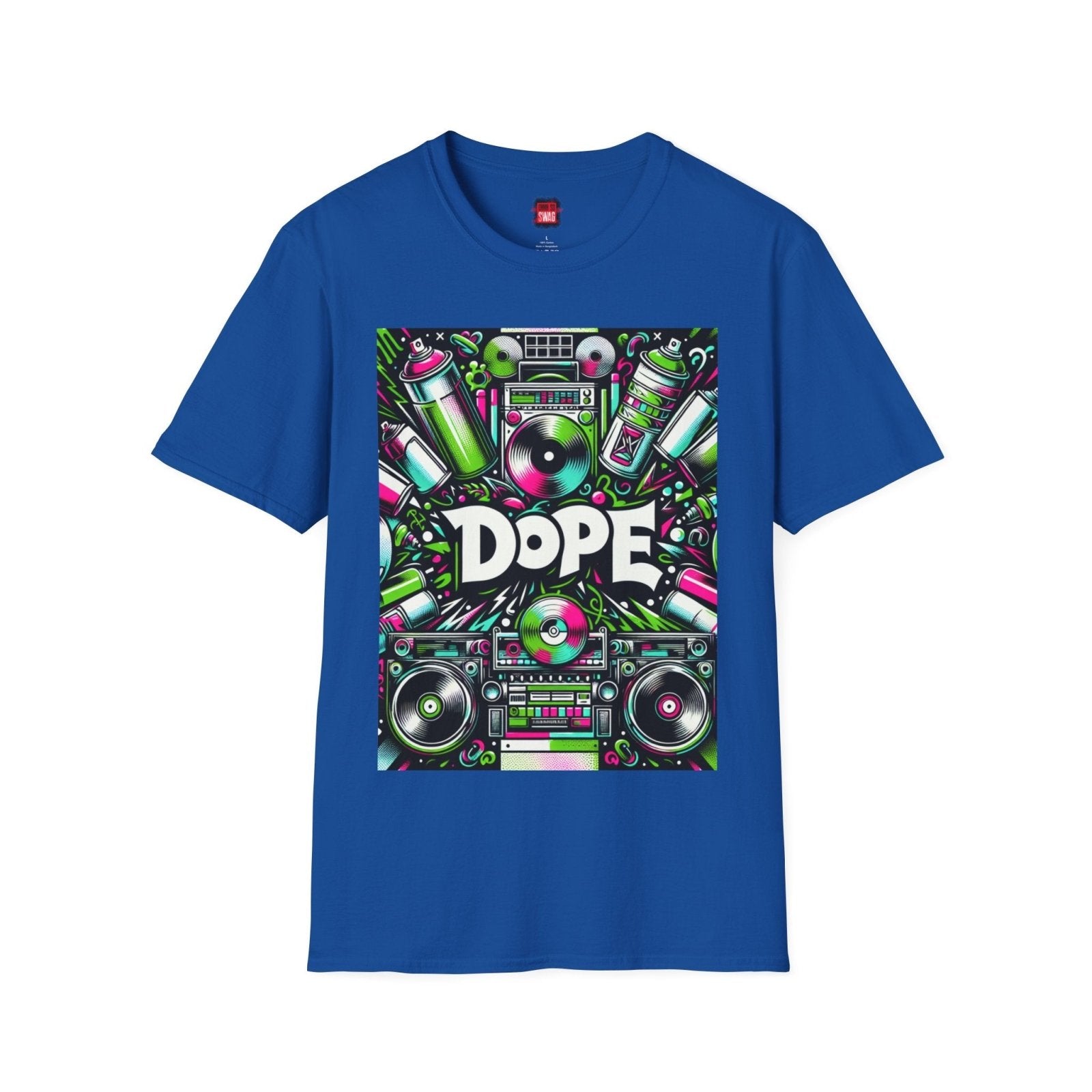 Blue Dope Graphic Cotton T-Shirt, Cool Unisex Hip Hop Tee for Music Lovers, 90s Casual Streetwear | US - Ohhh So Swag