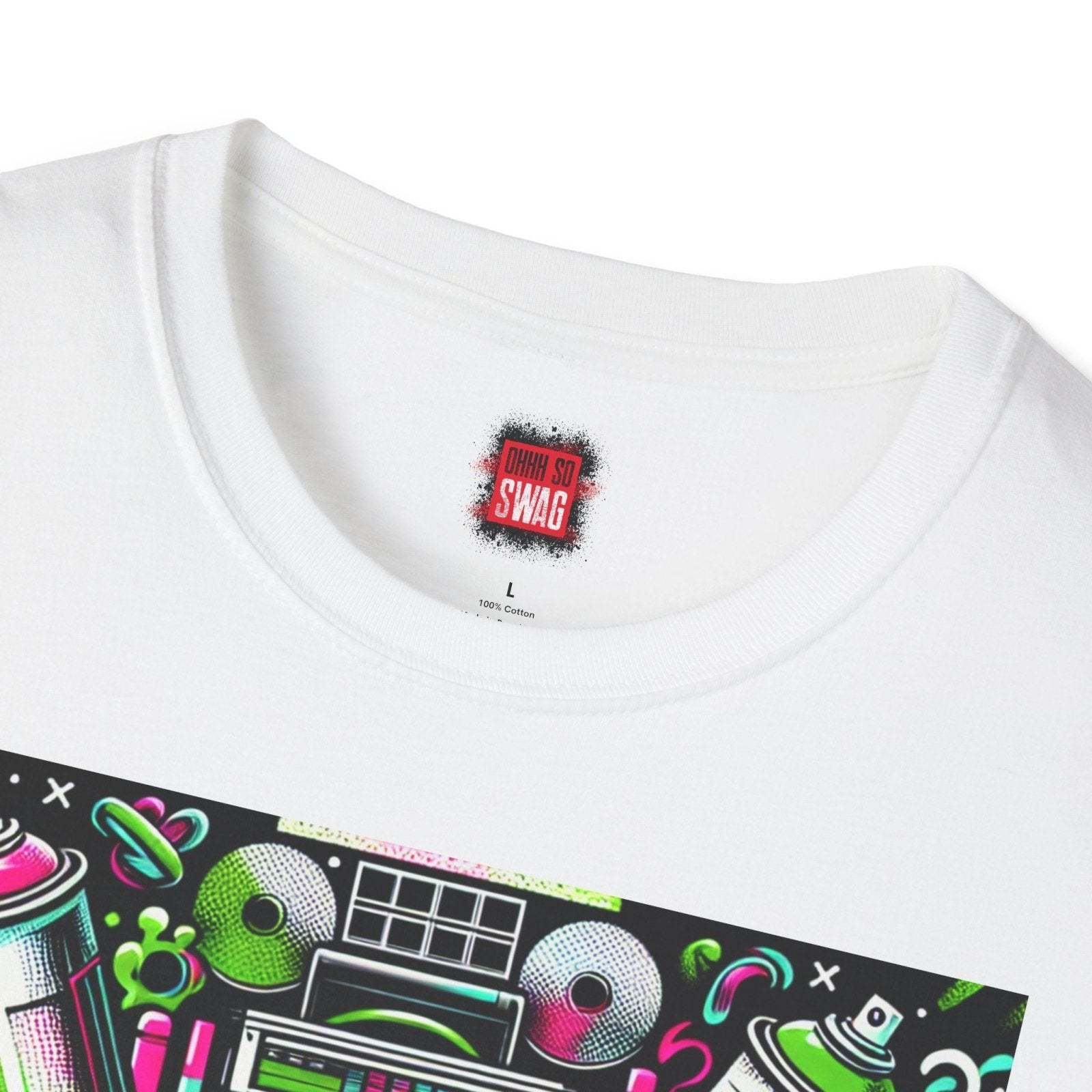 Dope Hip Hop Soft Style Graphic Tee, 90s Graffiti Round Neck Short Sleeve T-Shirt, Casual Urban Vibe Shirt | CA - Ohhh So Swag