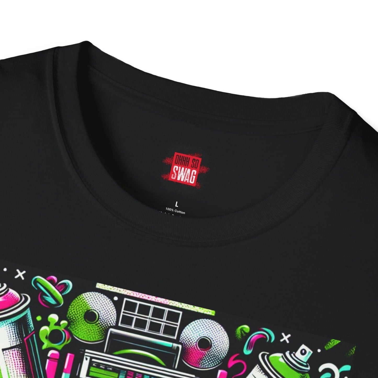 Dope Hip Hop Soft Style Graphic Tee, 90s Graffiti Round Neck Short Sleeve T-Shirt, Casual Urban Vibe Shirt | CA - Ohhh So Swag