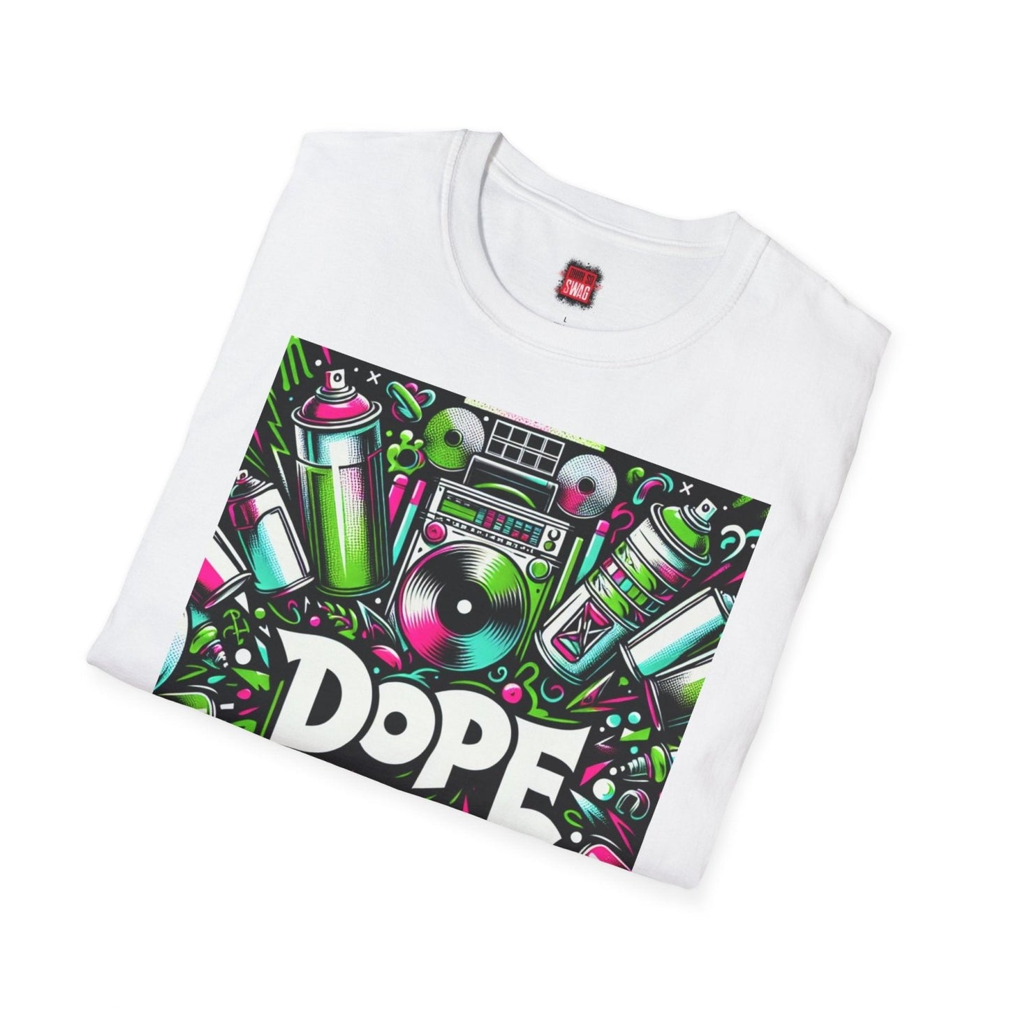 Dope Hip Hop Soft Style Graphic Tee, 90s Graffiti Round Neck Short Sleeve T-Shirt, Casual Urban Vibe Shirt | CA - Ohhh So Swag
