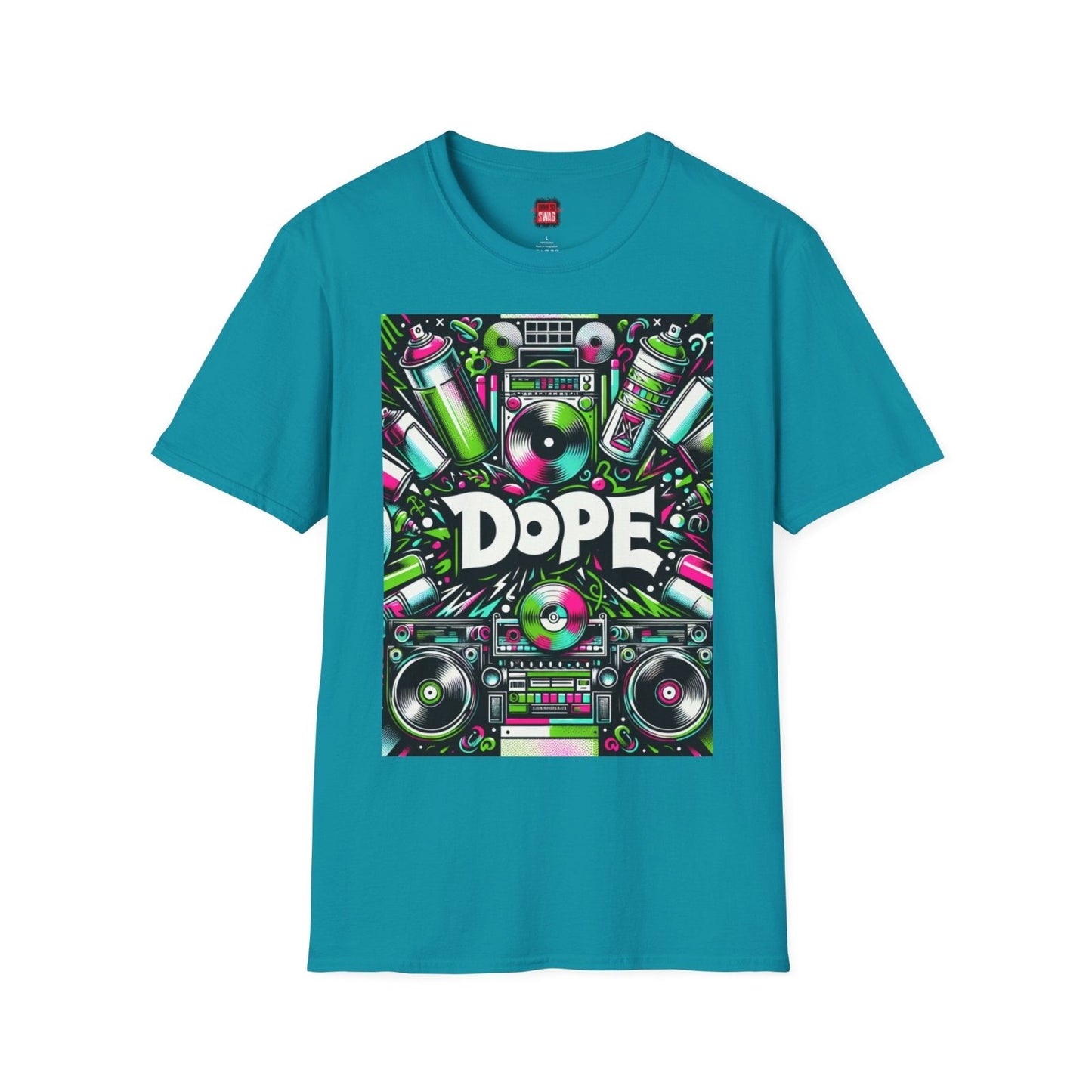 Dope Hip Hop Soft Style Graphic Tee, 90s Graffiti Round Neck Short Sleeve T-Shirt, Casual Urban Vibe Shirt | CA - Ohhh So Swag