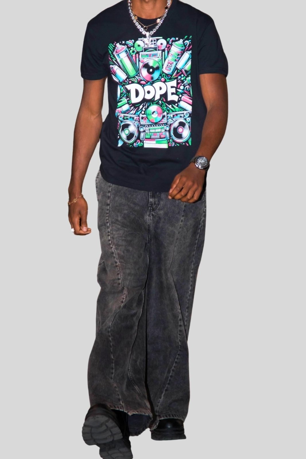 Dope Hip Hop Soft Style Graphic Tee, 90s Graffiti Round Neck Short Sleeve T-Shirt, Casual Urban Vibe Shirt | CA - Ohhh So Swag