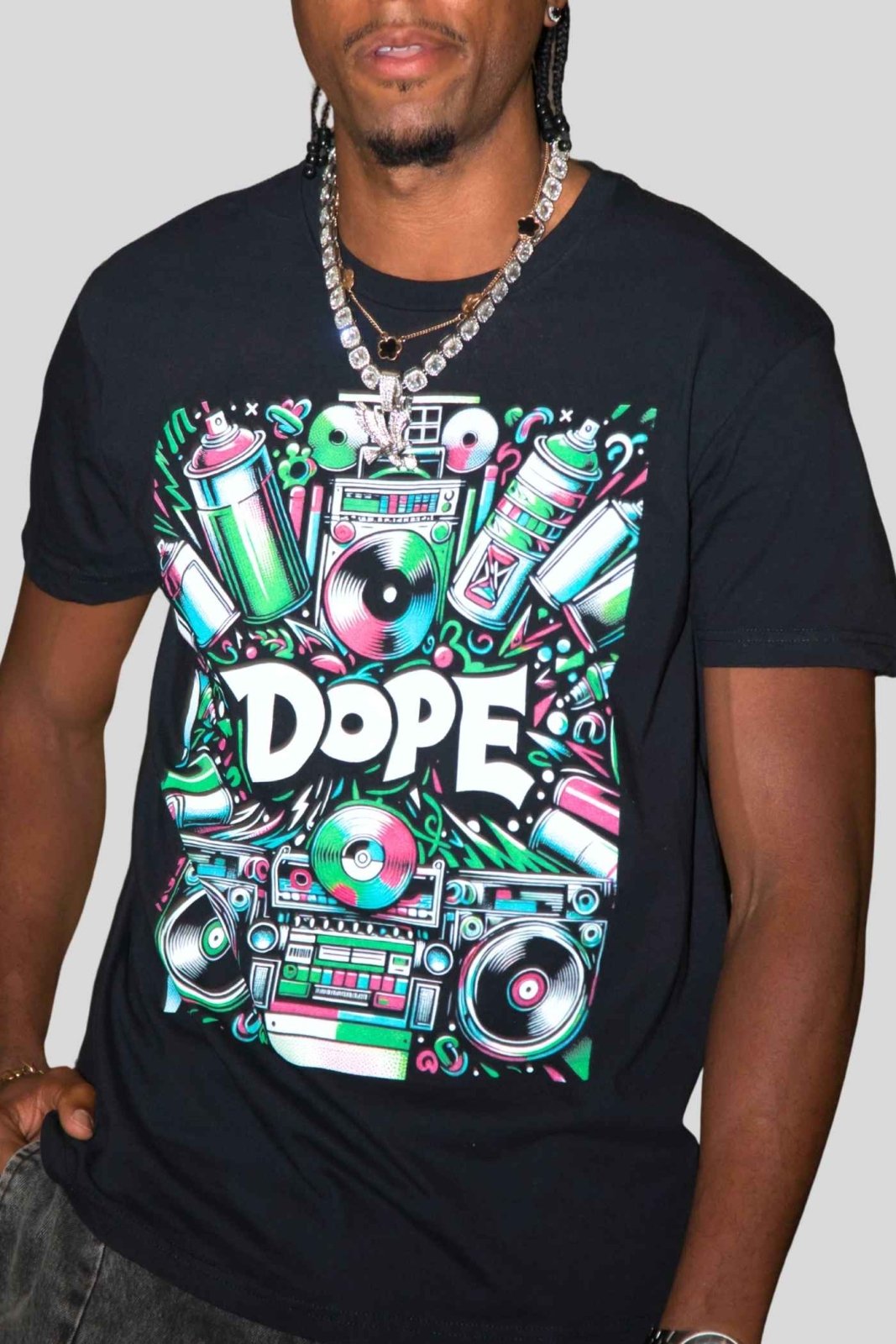 Dope Hip Hop Soft Style Graphic Tee, 90s Graffiti Round Neck Short Sleeve T-Shirt, Casual Urban Vibe Shirt | CA - Ohhh So Swag