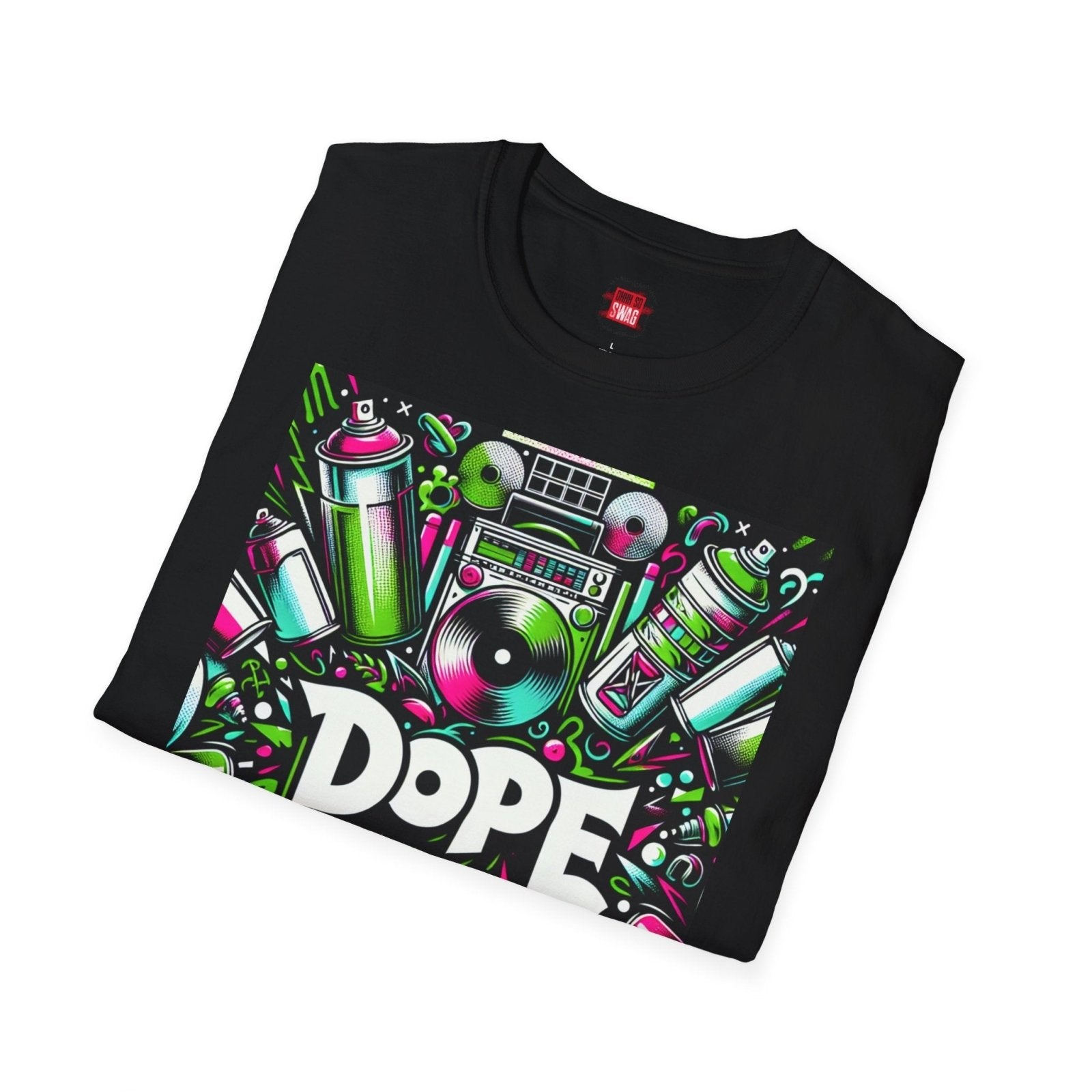 Dope Hip Hop Soft Style Graphic Tee, 90s Graffiti Round Neck Short Sleeve T-Shirt, Casual Urban Vibe Shirt | CA - Ohhh So Swag