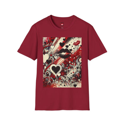 Edgy Love - Inspired Kiss Lips Graphic Tee for Women Men, Unisex Streetwear T-Shirt with Hearts and Lips, Trendy Crew Neck Shirts | US - Ohhh So Swag