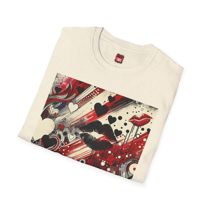 Edgy Love - Inspired Kiss Lips Graphic Tee for Women Men, Unisex Streetwear T-Shirt with Hearts and Lips, Trendy Crew Neck Shirts | US - Ohhh So Swag