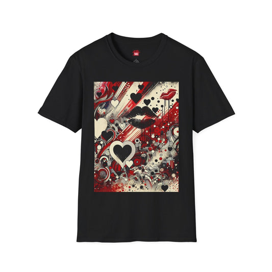 Edgy Love - Inspired Kiss Lips Graphic Tee for Women Men, Unisex Streetwear T-Shirt with Hearts and Lips, Trendy Crew Neck Shirts | US - Ohhh So Swag