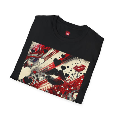 Edgy Love - Inspired Kiss Lips Graphic Tee for Women Men, Unisex Streetwear T-Shirt with Hearts and Lips, Trendy Crew Neck Shirts | US - Ohhh So Swag