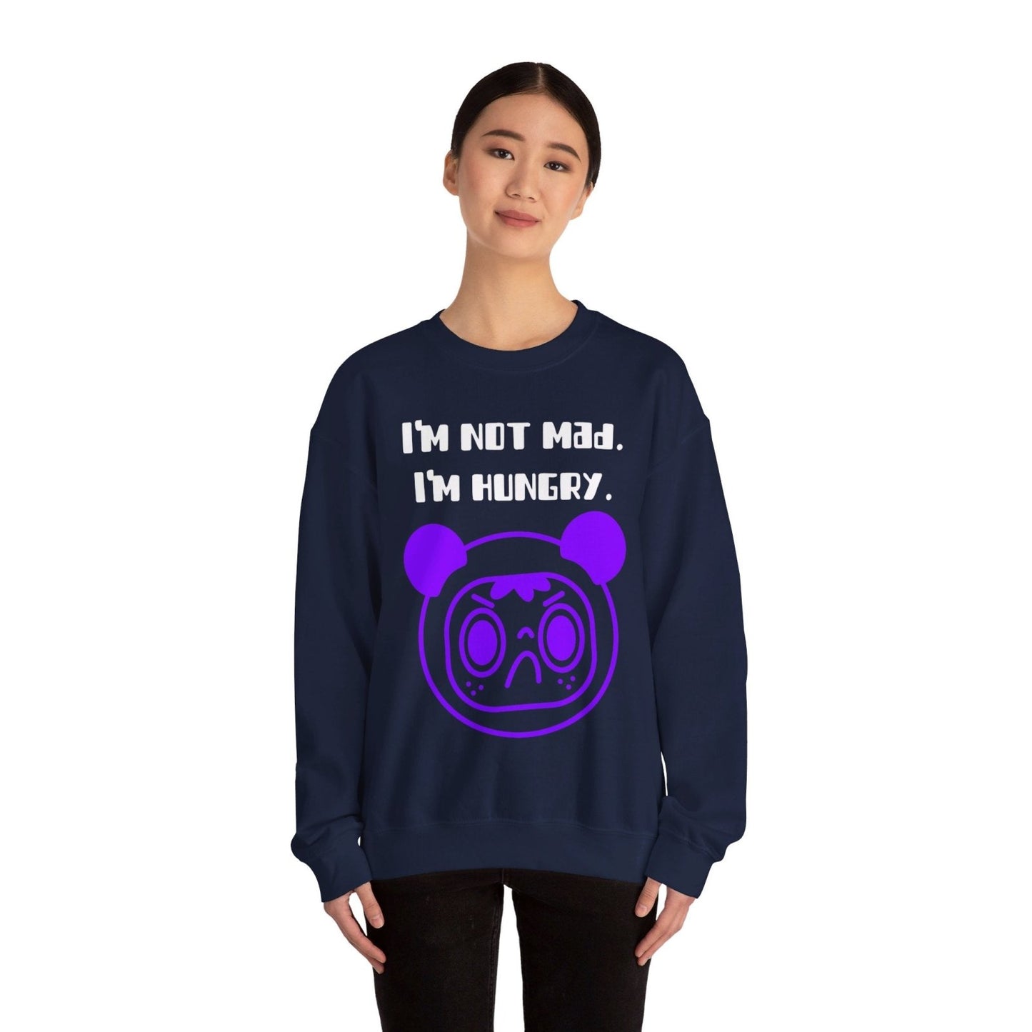 Funny Foodie Crewneck Sweatshirt for Men, Women – I'm Not Mad. I'm Hungry. | CA - Ohhh So Swag