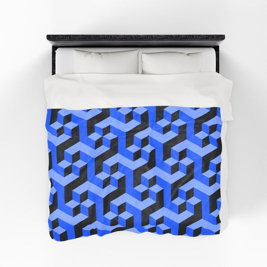 Geometric Blue Throw Blanket for Couch Bed Chair Bed | 60x80 - Ohhh So Swag