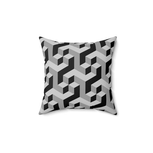 Geometric Pattern Black and Grey Throw Pillow for Couch | US - Ohhh So Swag