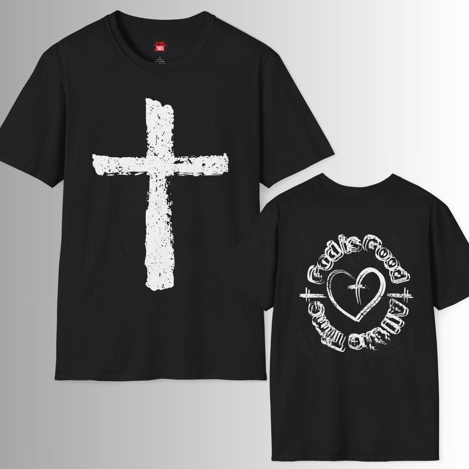 God is Good All the Time Unisex Faith Apparel, Distressed Graphic Tee for Men Woman, Casual Christian Soft Style Crewneck Tee | CA - Ohhh So Swag